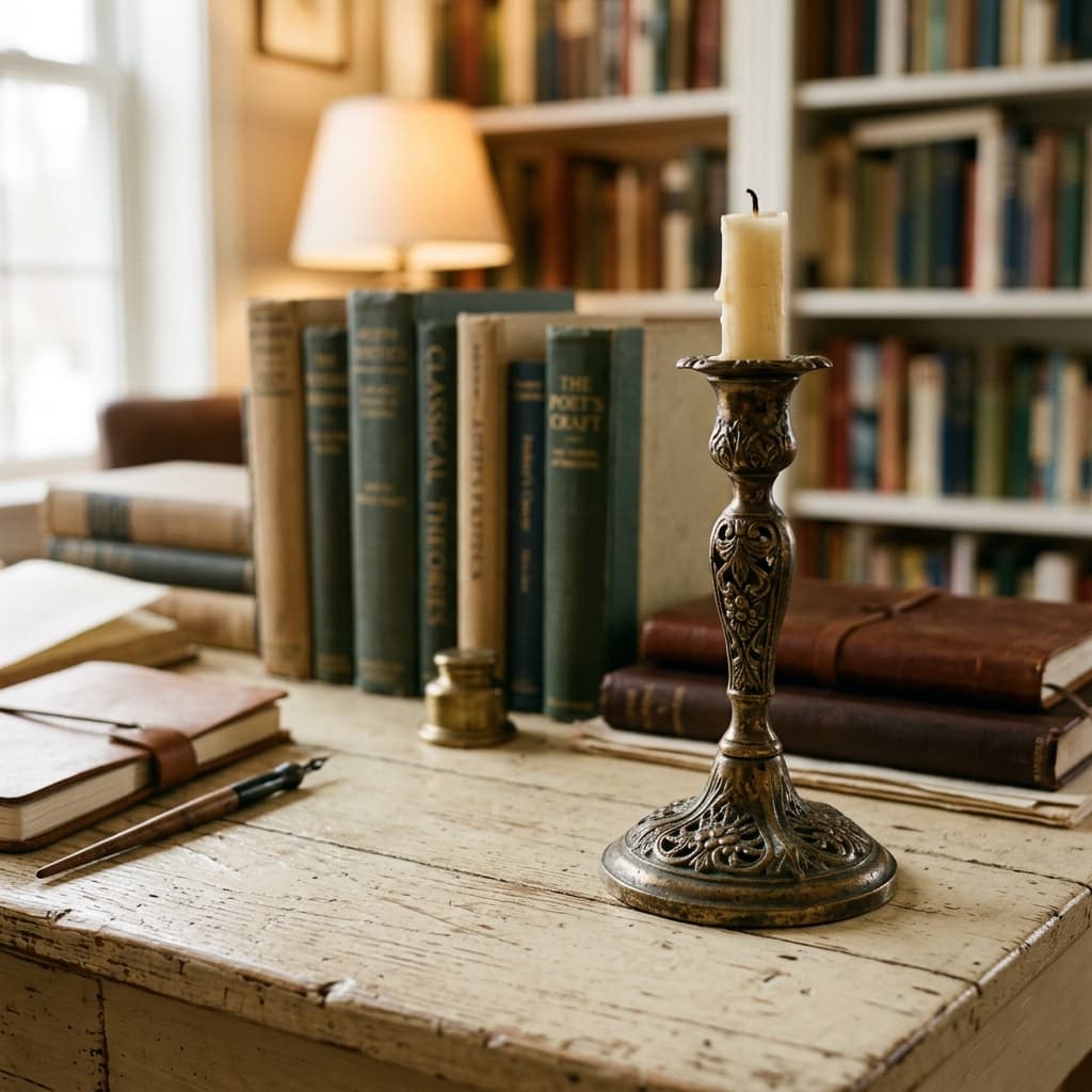 Writing a Book - Vintage Candlestick